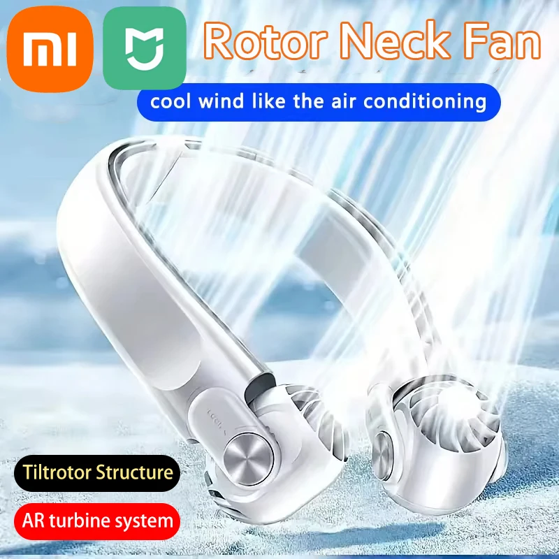 

Xiaomi Mijia 8000mAh Wearable Neck Fan Portable USB Rechargeable Smart RC High Power Bladeless Turbine Fan Suitable for Outdoor