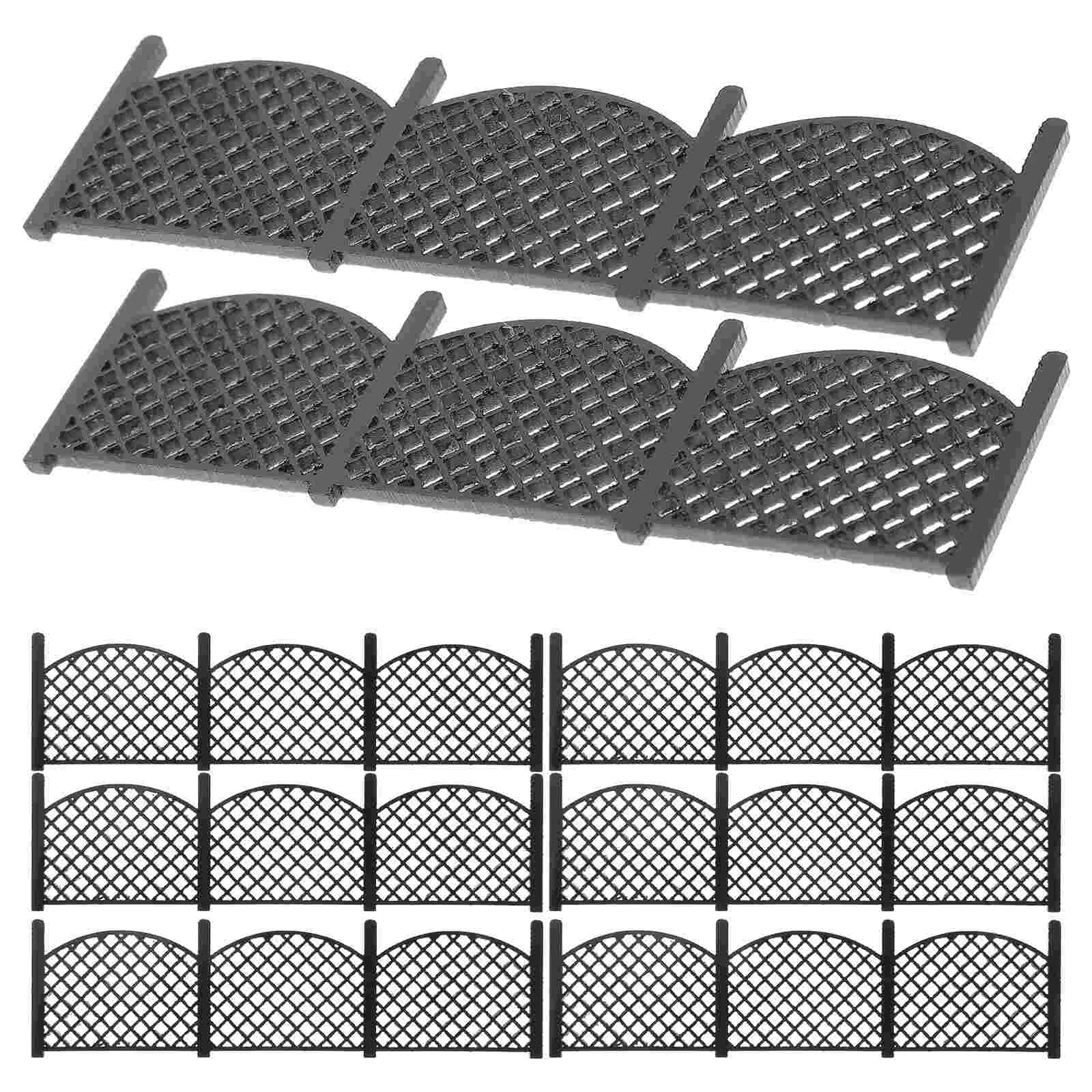8 Pcs Retro Railing Model Fence Decor Mini Prop Adornment Scene Ornament Garden Decoration Fences