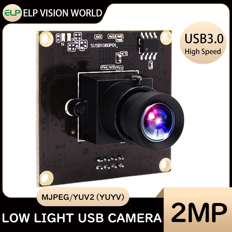

ELP USB3.0 Camera Module 2MP Low Light Webcam Sony IMX291 High Speed 1080P 50FPS Mini Industrial Camera For PC Raspberry PI