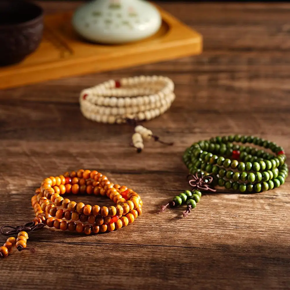 Imitations-Sandelholz-Perlenarmband für Damen und Herren, buddhistisches Glücks-Holz-Gebetsperlenarmband, Armreifen, Schmuck, Geschenk, Hängedekoration, HEISS