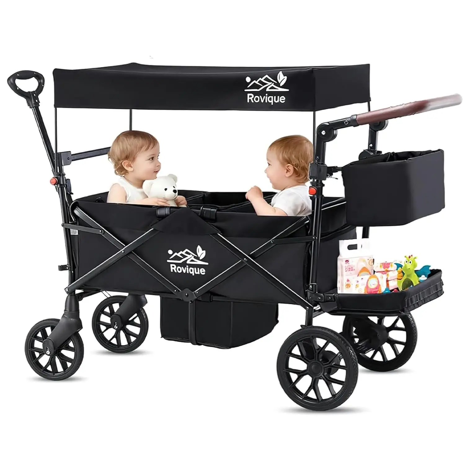 

Коляска-вагон для 2 детей, коляска-вагон с навесом, сумка для хранения