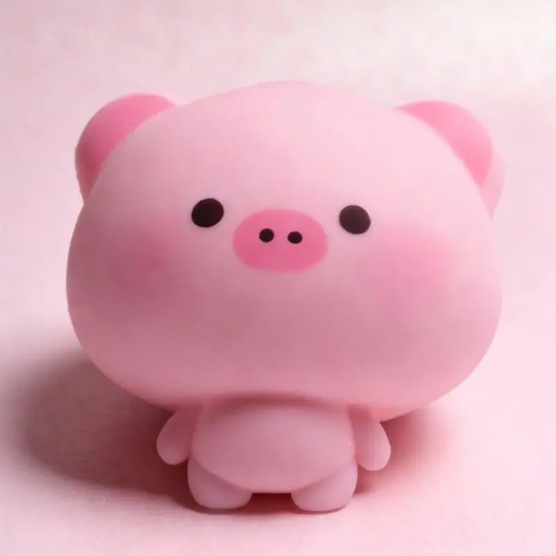 Pig-Shape Squeeze Toy with Soft TPR Structure, Pink 3D Character, and Squeezable Feel for Hands-On Squeezing, Play, and A2UB