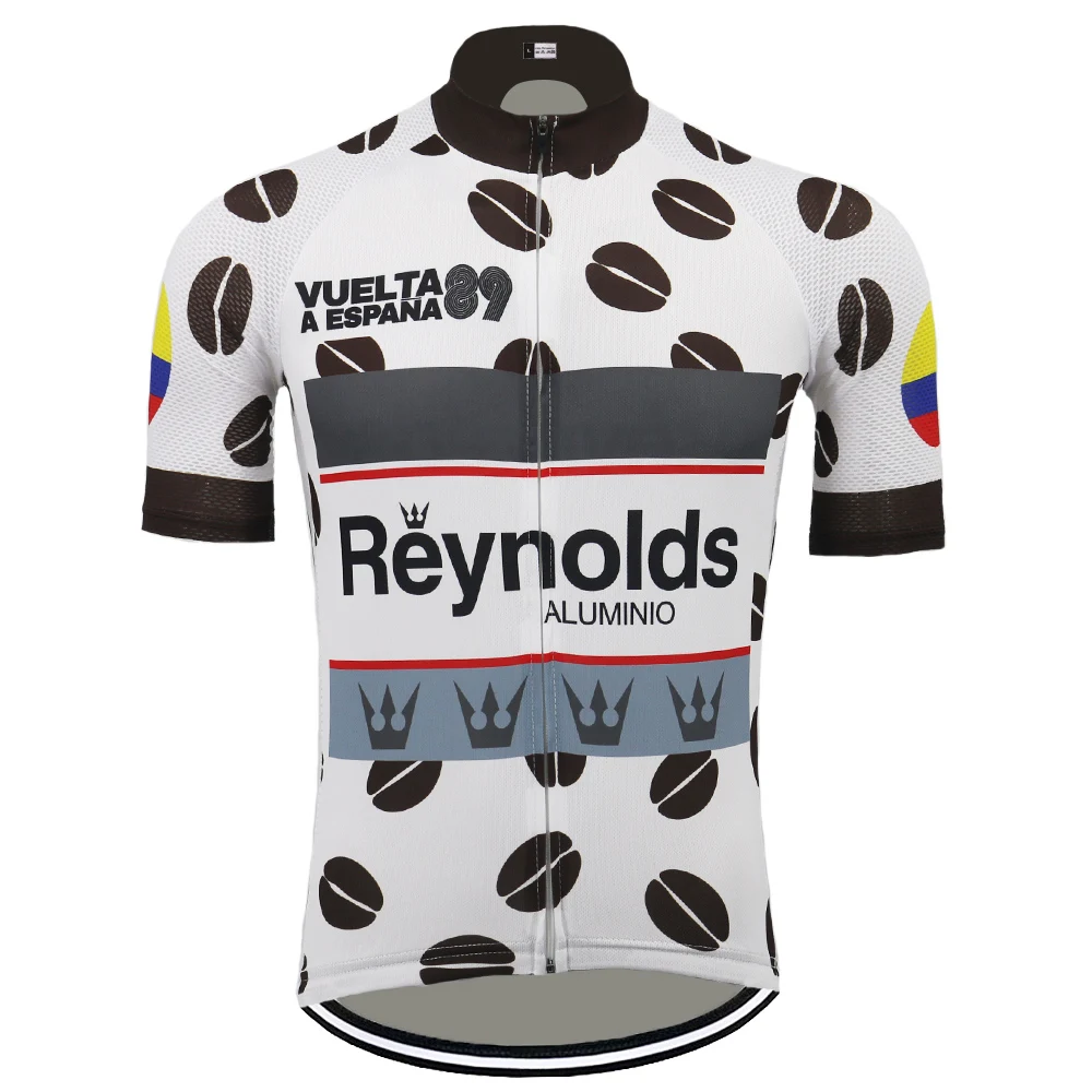 Reynolds Cycling Jersey Retro Men Short Sleeves Bike Clothing Summer Breathable Quick Drying Outdoor Sports Jersey