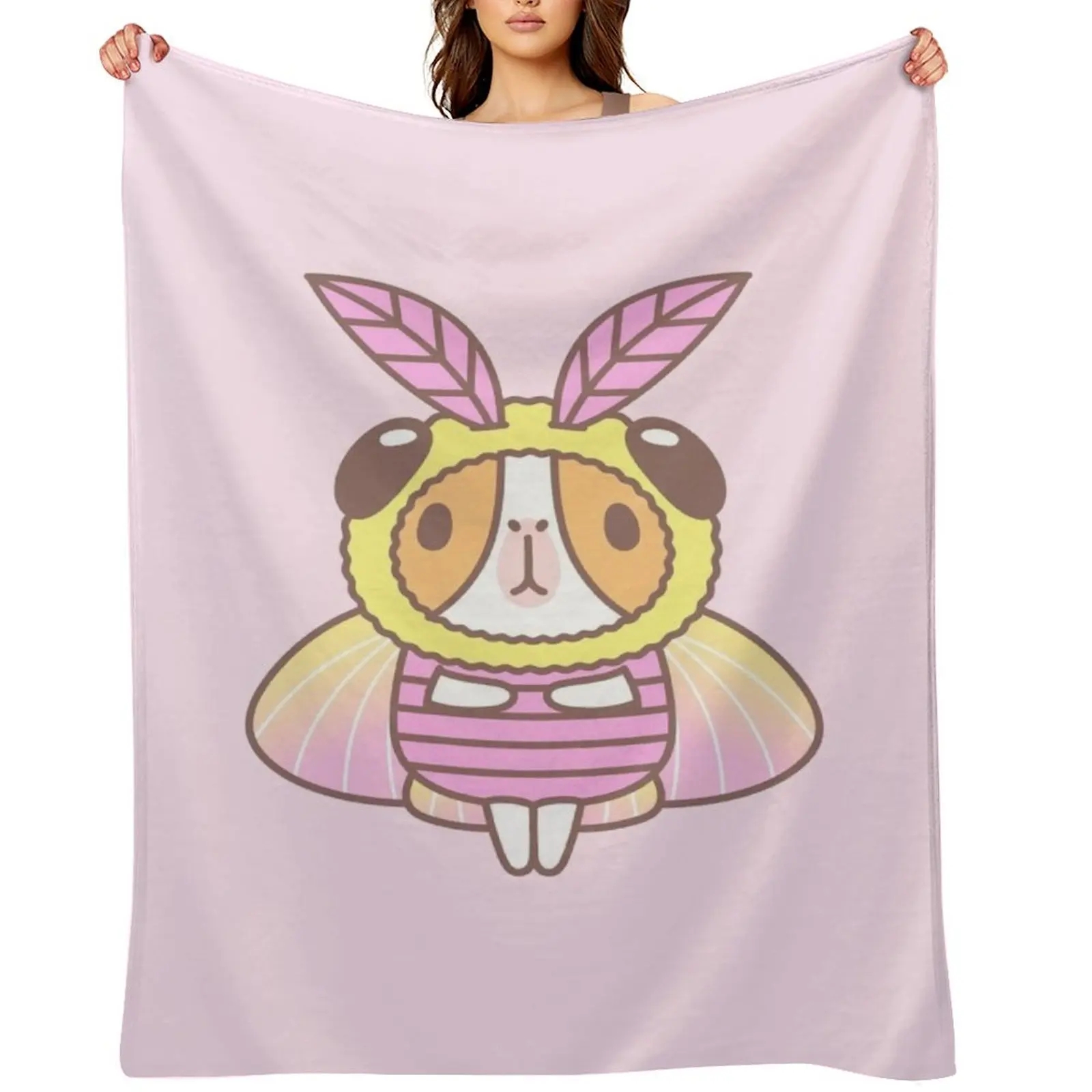 

Guinea pig in Rosy Maple Moth Costume Throw Blanket Luxury Throw For Baby Blankets Sofas Of Decoration Quilt Blankets
