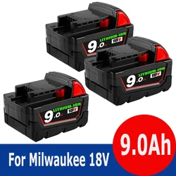 18V สำหรับ milwaukee 9.0Ah M18 XC แบตเตอรี่ลิเธียม48-11-1860 48-11-1850 48-11-1840 48-11-1820เครื่องมือไฟฟ้าที่ชาร์จแบตเตอรี่