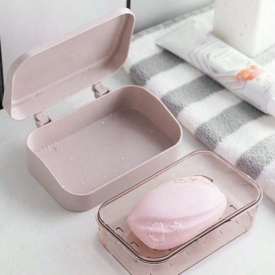 Double Layer Soap Box Travel  Soap Dish With Drainage System Transparent Storage Container For Bathroom