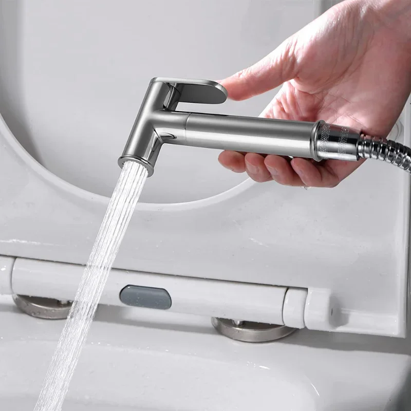 Black/Chrome Toilet Hand Held Bidet Spray Anal Shower Head Douche Kit Shatta Portable Brass Valve Bathroom Sprayer Jet Bidets