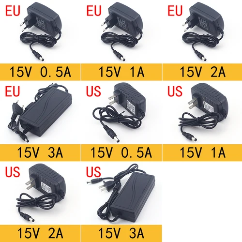 Imagen 2 del producto AC 110-240V DC 3V 5V 6V 9V 12V 15V 24V 0.5A 1A 2A 3A 5A 6A 8A Adaptador de corriente universal Adaptador de cargador Eu Us para luz LED