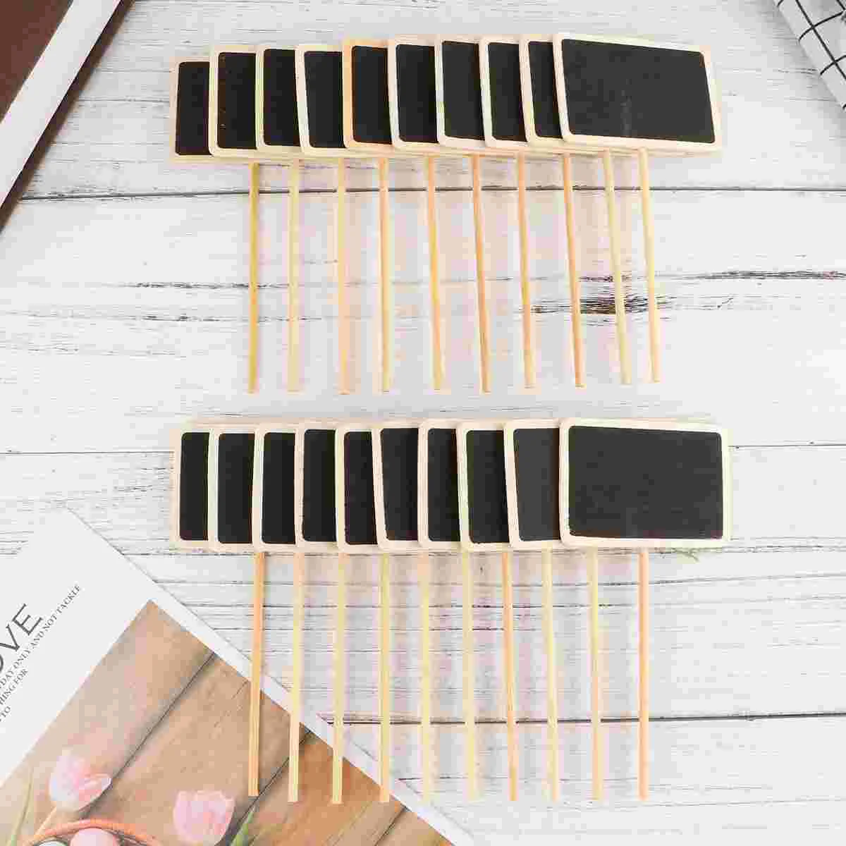 

20 Pcs Mini Chalkboard Toppers Wooden Signs for Garden Flower Labels Plants Tags Lightweight Premium Quality Christmas