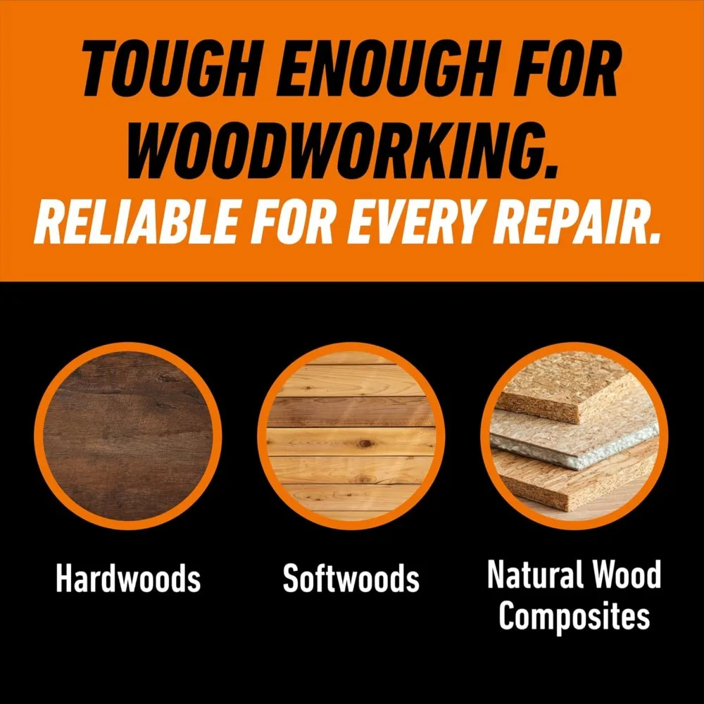 8oz Wood Glue, Natural Color, Fast Drying for Indoor/Outdoor Projects