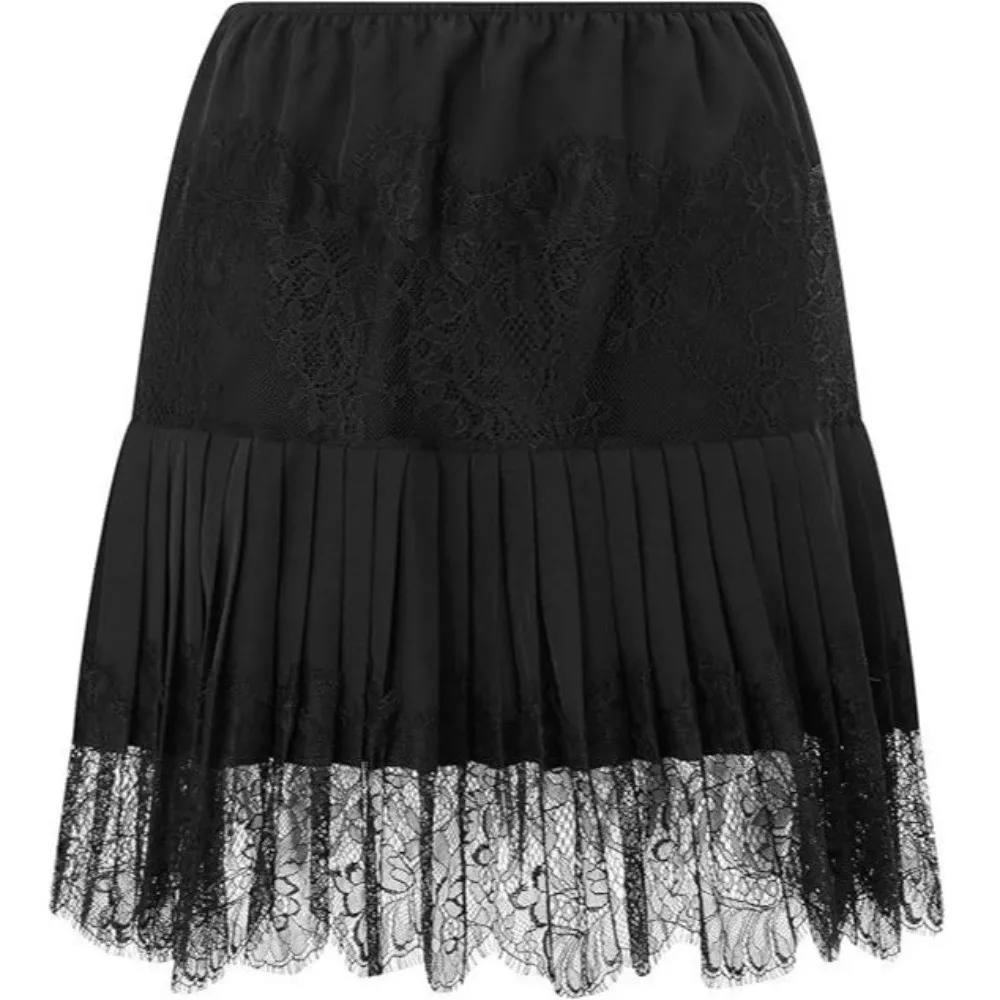 

New High Waist Pleated Mini Skir Layered Flowy Vintage Short Skirt Chic Lace Skirt Women