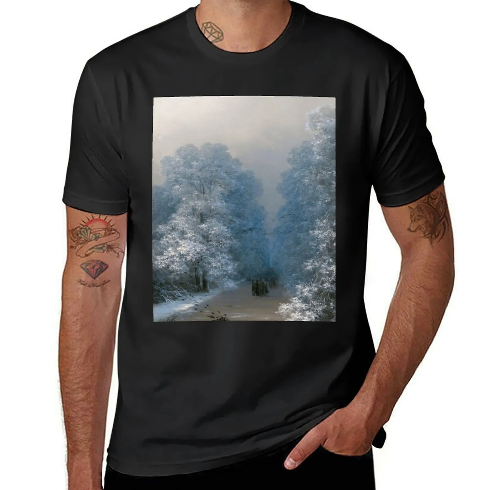 Ivan Aivazovsky Winter Landscape (1876) T-Shirt Aesthetic clothing graphics mens tall t shirts