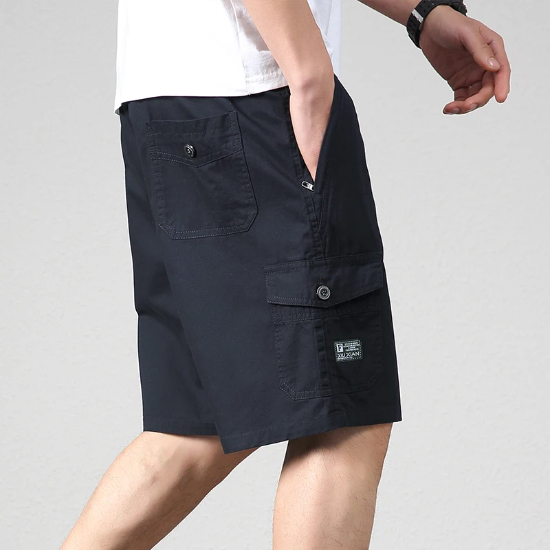 2023 Summer Men 100% Cotton Cargo Shorts Men Fashion Casual Multi Pockets Shorts Men Military Quick Dry Tactical Shorts Male 5XL