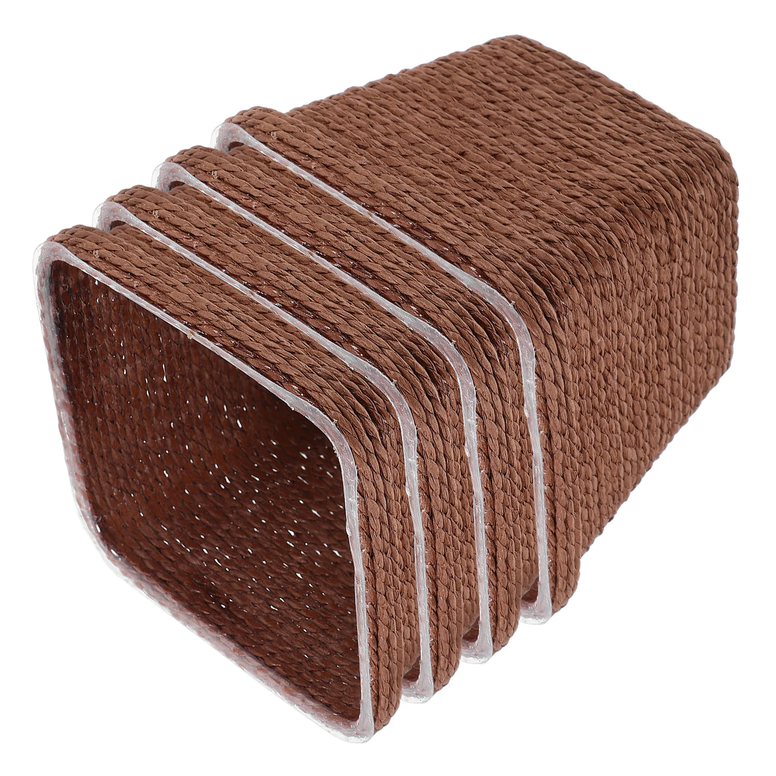 

4pcs Mini Desktop Storage Basket Paper Rope Woven Baskets for Small Items Artificial Flowers Home Decor Easy Clean
