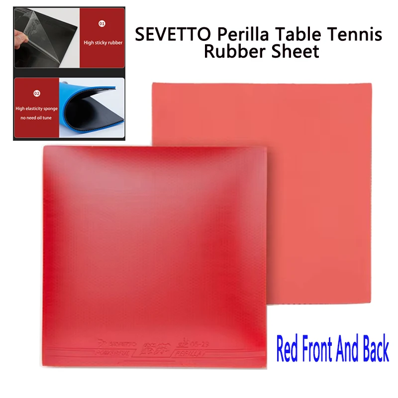 SEVETTO Perilla Table Tennis Rubber Sheet High Elasticity Sticky Pimples-in Ping Pong Rubber for Forehand Speed Attack with Loop