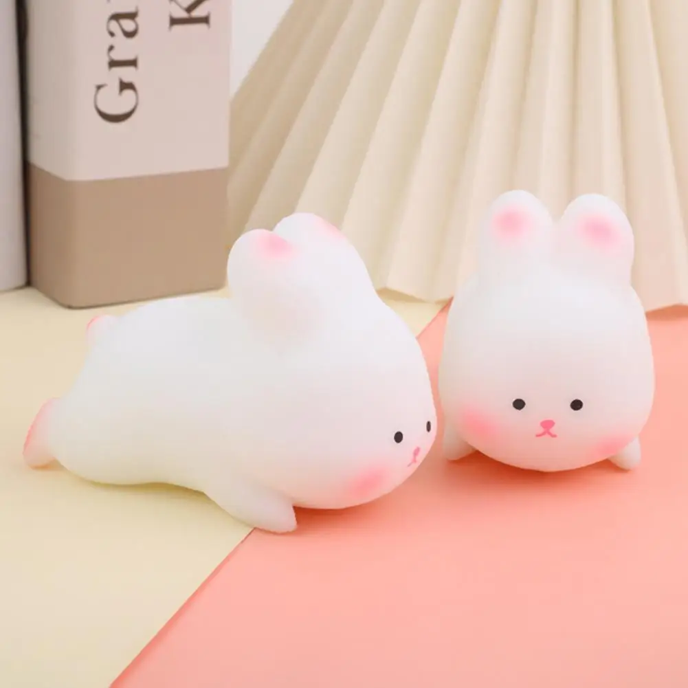 Stress Relief Toy Lovely White Bunny Pinch Toys Decompression Soft TPR Rabbit Squishes Kids Adults Squeeze Toy Party Favor