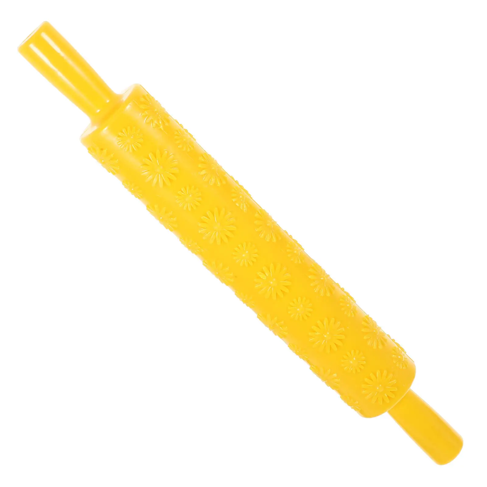 Sunflower Embossed Fondant Decorating Rolling Pin Yellow Food Grade Hard Plastic Ideal for Sugarcraft Cake Paste Marzipan Petal
