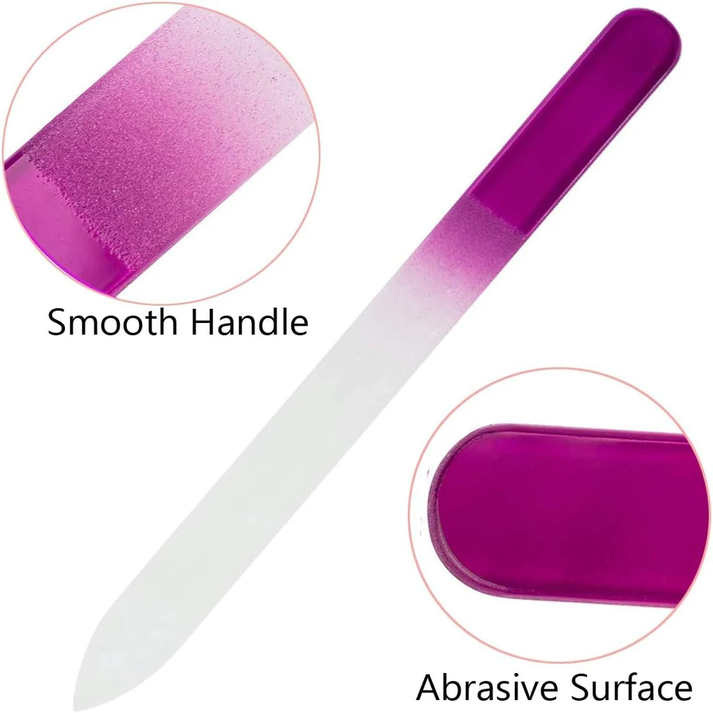 5 ชิ้นแก้วคริสตัลสองด้านเล็บแฟ้มขัดขัดเล็บไฟล์สําหรับ Remover Dead Skin Pedicure Care เล็บเครื่องมือ *