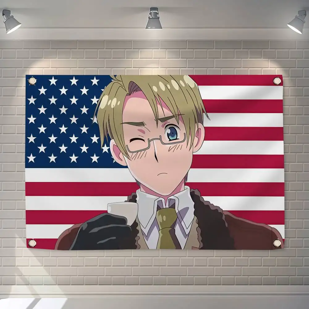 Anime A-Alfred F. Jones Amerikanische 150x200cm 60x90cm Flaggen-Dekoration für Outdoor-Picknick, Party, Zuhause, Camping, Kunst-Hängebanner – Detail 6