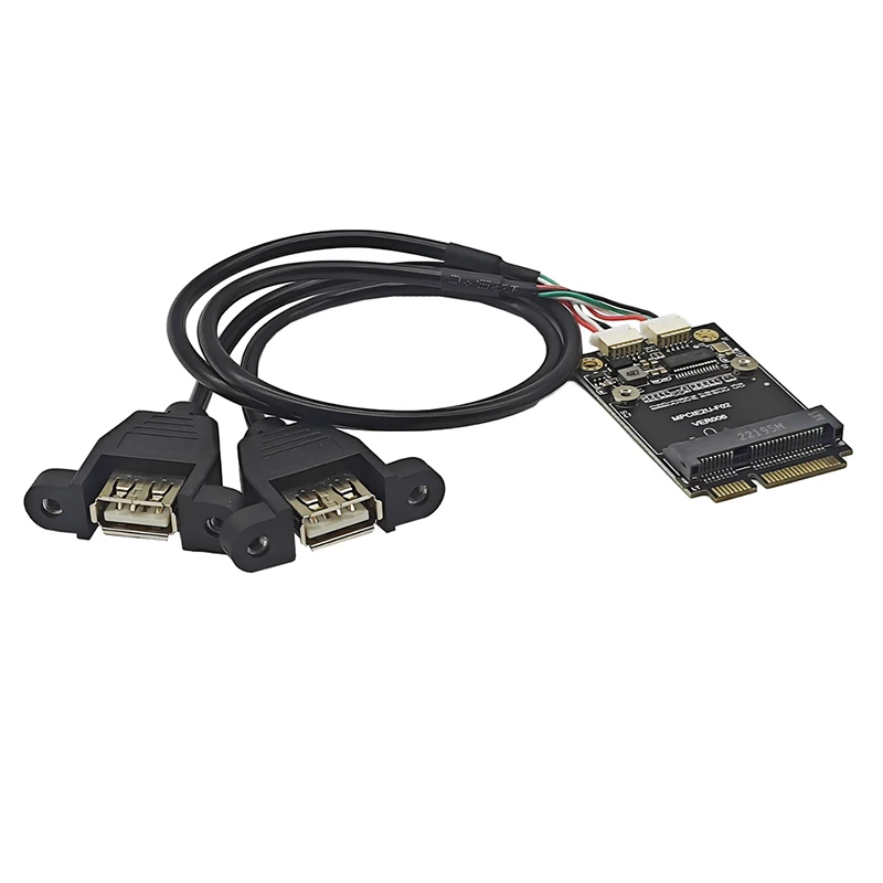 MINI PCI อะแดปเตอร์ USB คู่ mpcie ถึง5 PIN ตัวแปลง USB2.0พอร์ต2พอร์ตสำหรับความสูง/ครึ่งมินิการ์ด PCIe/USB แฟลชดิสก์