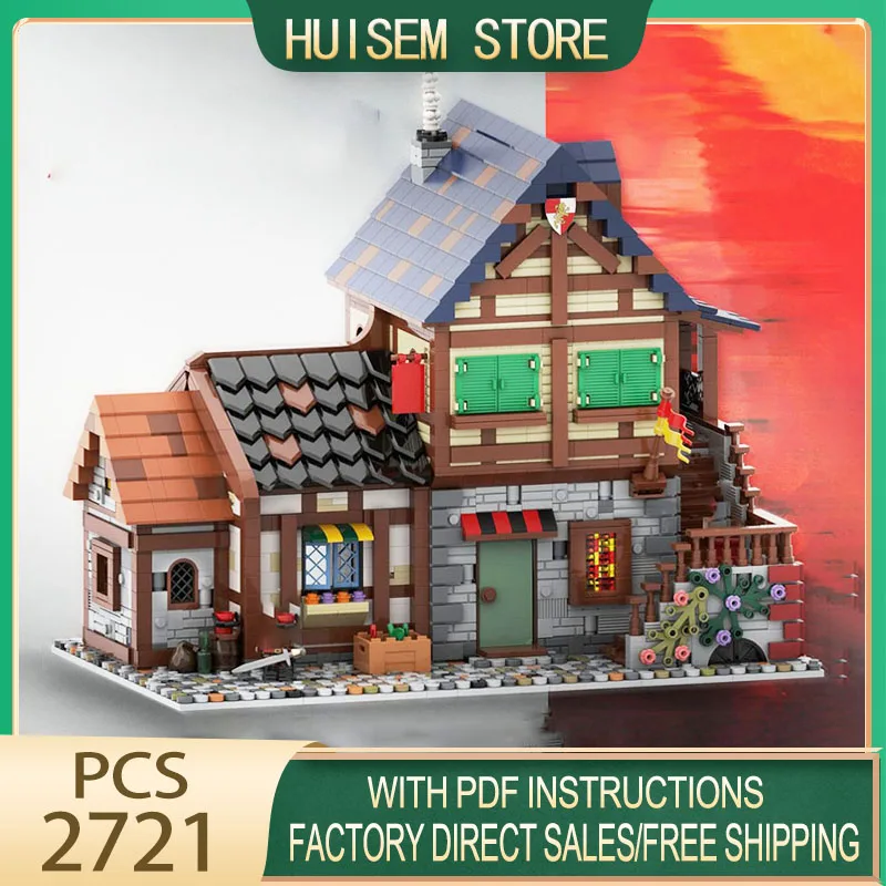 Medieval Castle Model Moc Building Bricks Modular Medieval Castle 2 Model Technology Blocks Christmas DIY Toy Construction Gifts