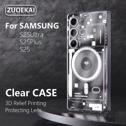 Soft Magsafe transparent protective case suitable for Samsung Galaxy S25 Ultra Plus S25Ultra S24 S23 S22 wireless charging Cover