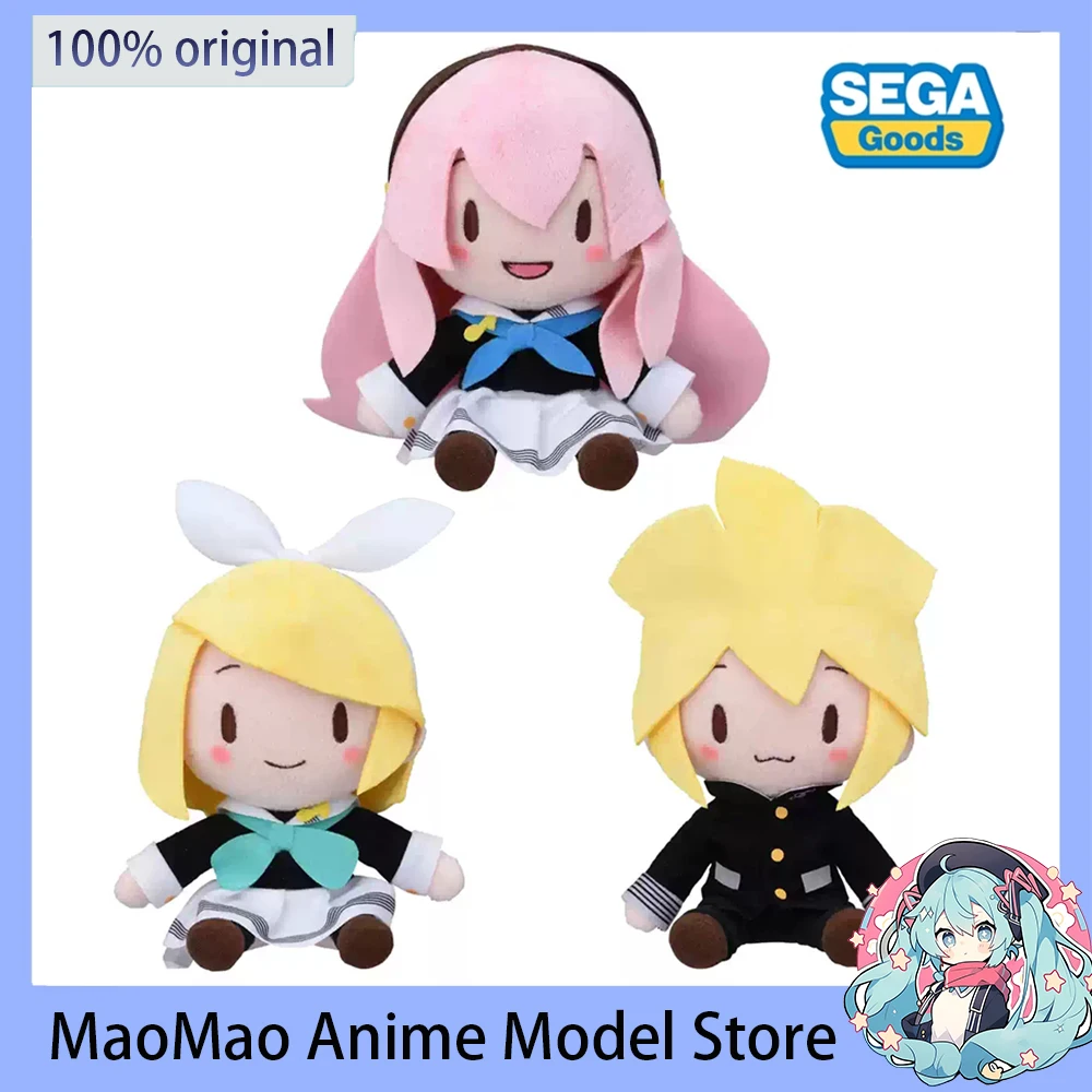 

В наличии оригинальная мини-плюшевая кукла SEGA Hatsune Miku Kagamine Rin Kagamine Len Fuwa Petit Fufu, униформа Kawaii, аниме-фигурка 16 см