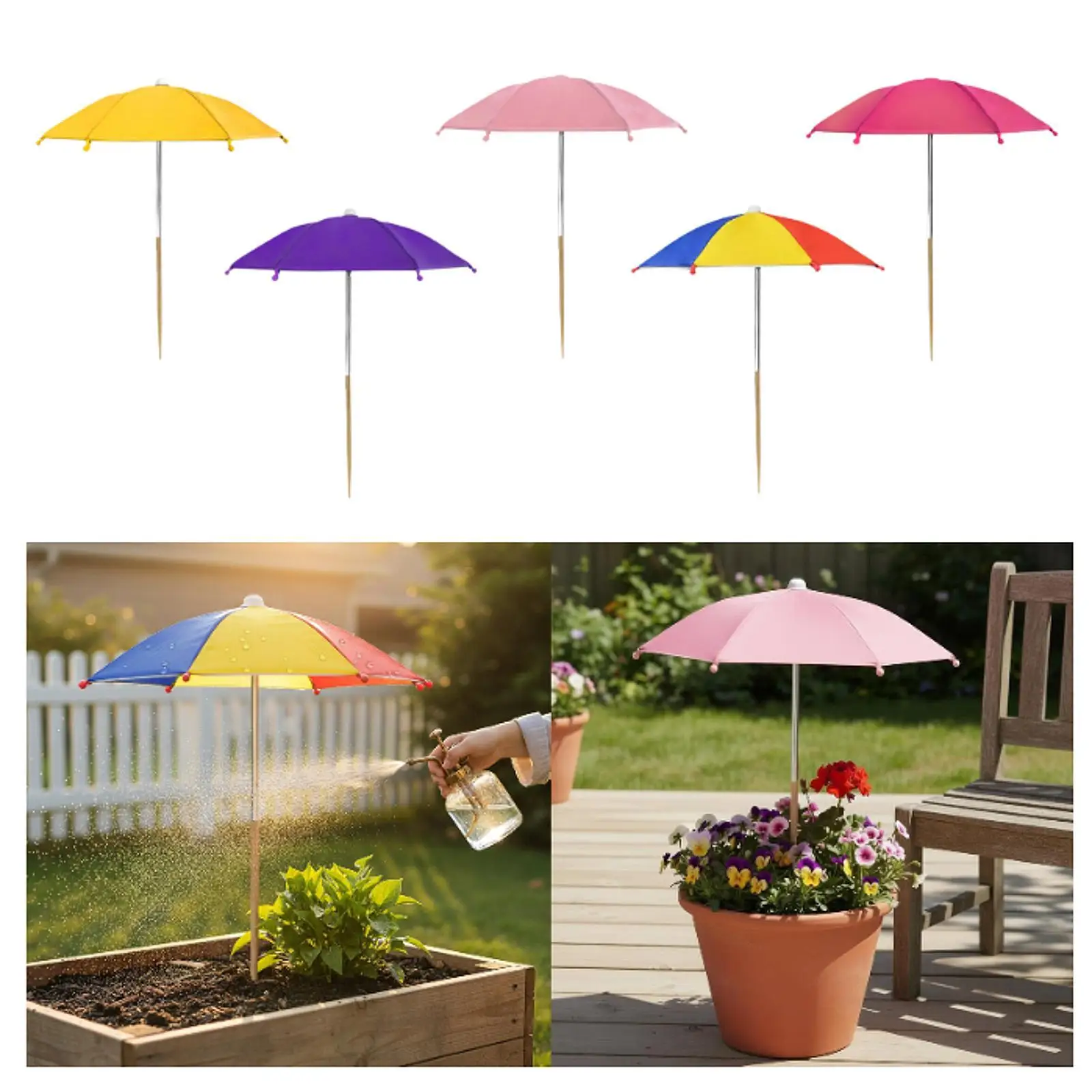 Lightweight Patio Plant Umbrella Shade Durable Windproof Sun Umbrella for Outdoor Garden Flowers