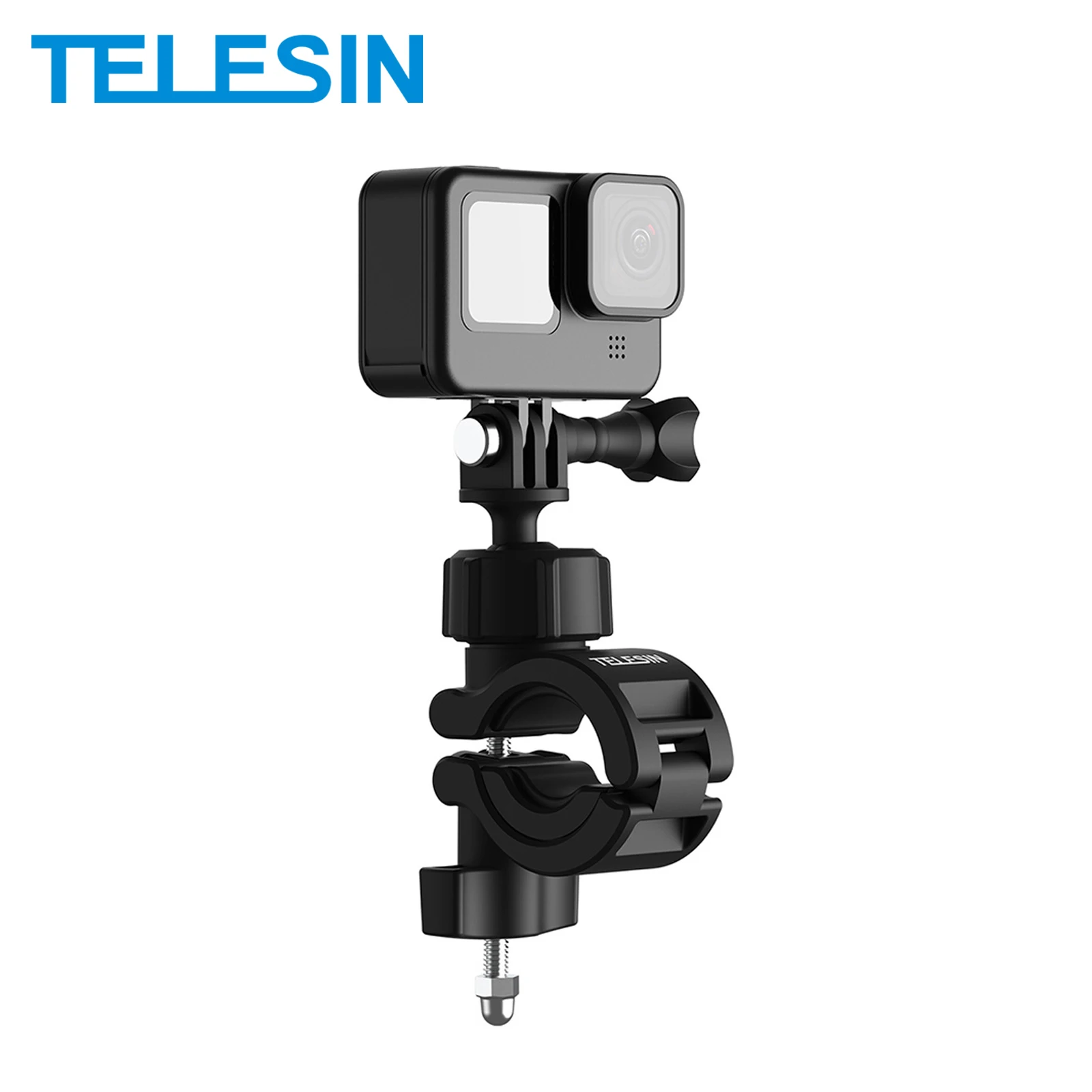 TELESIN Bike Mount Bicycle Motorcycle Handlebar Clip Holder for Gopro Hero 13 12 11 10 9 Insta360 Osmo Action Camera Accessories