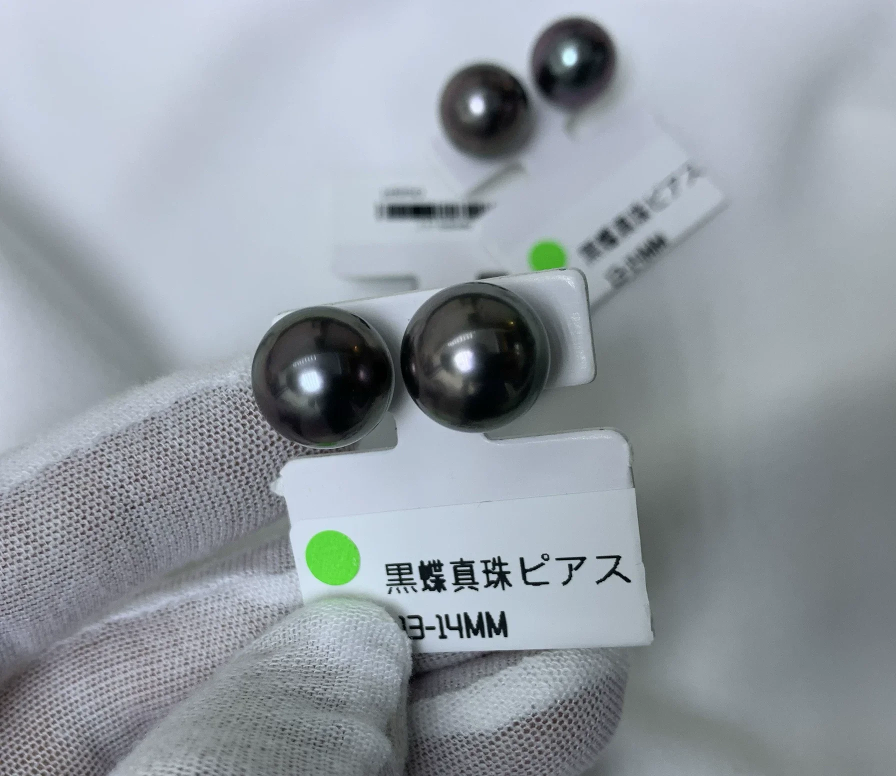 Rare large particle pearl AAAA 13-14mm natural round pearl earrings 925s