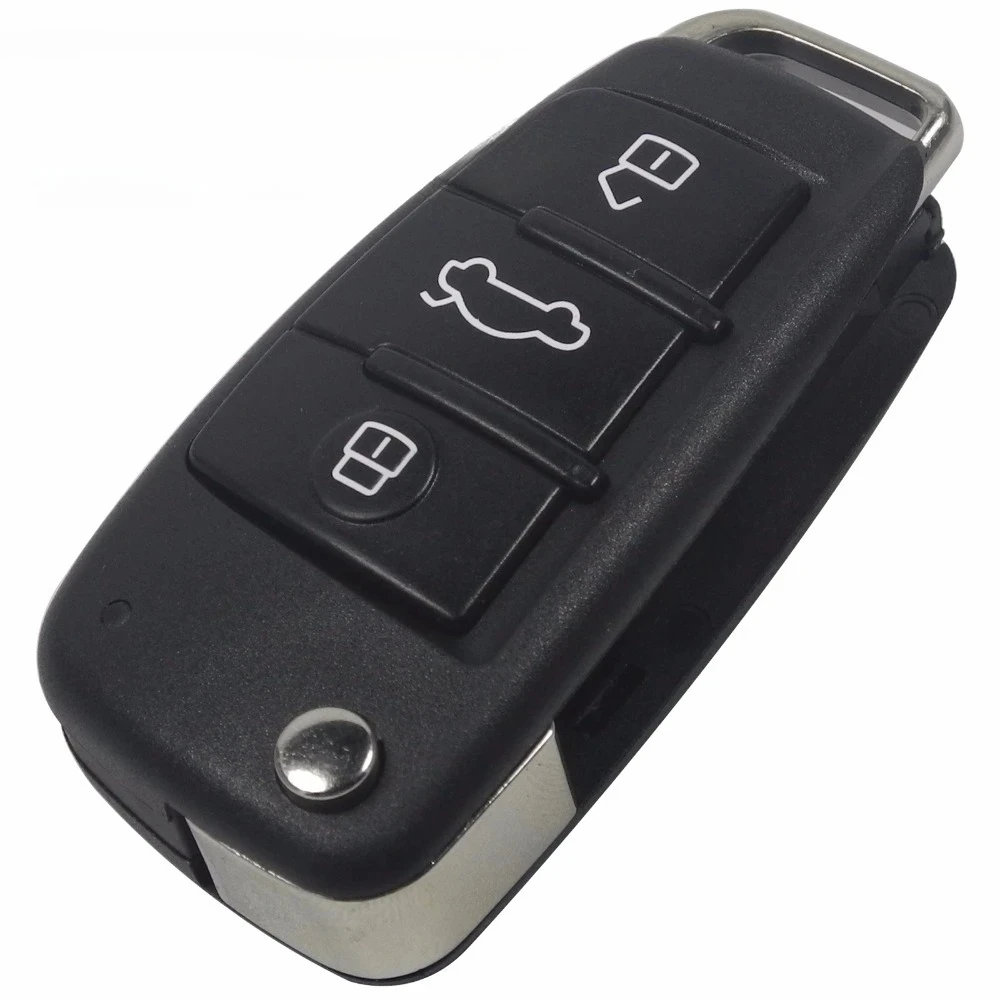 

10 шт./лот для AUDI A2 A3 A4 A6 A6L A8 TT без лезвия, складной флип-чехол для дистанционного ключа автомобиля, чехол с 3 кнопками