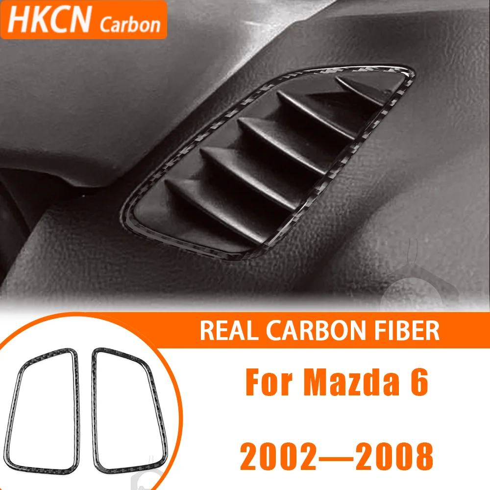 

For Mazda 6 2002—2008 Car Accessories Carbon Fiber Interior Dashboard Side Air Vent Outlet Frame Cover Trim Sticker Modification