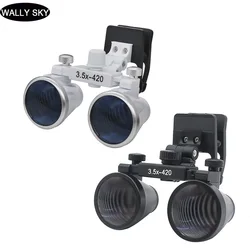 2.5X 3.5X Binocular Dental Loupe with Clip Pupillary Distance Adjustable White Black Dentist Magnifying Glass