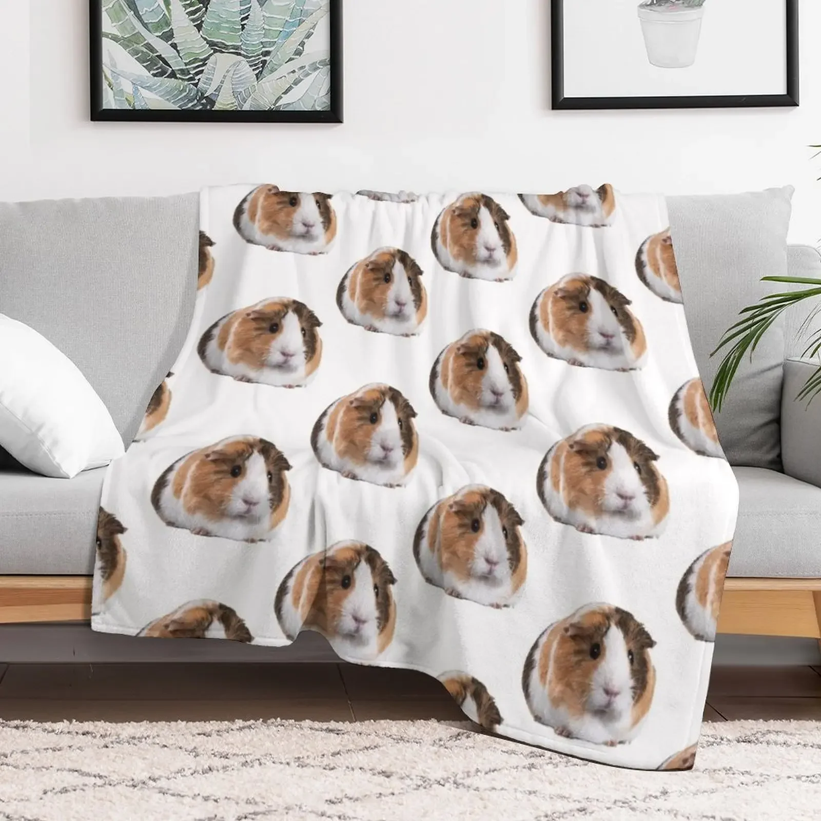 Cute Guinea Pig Throw Blanket Hair funny gift Blankets