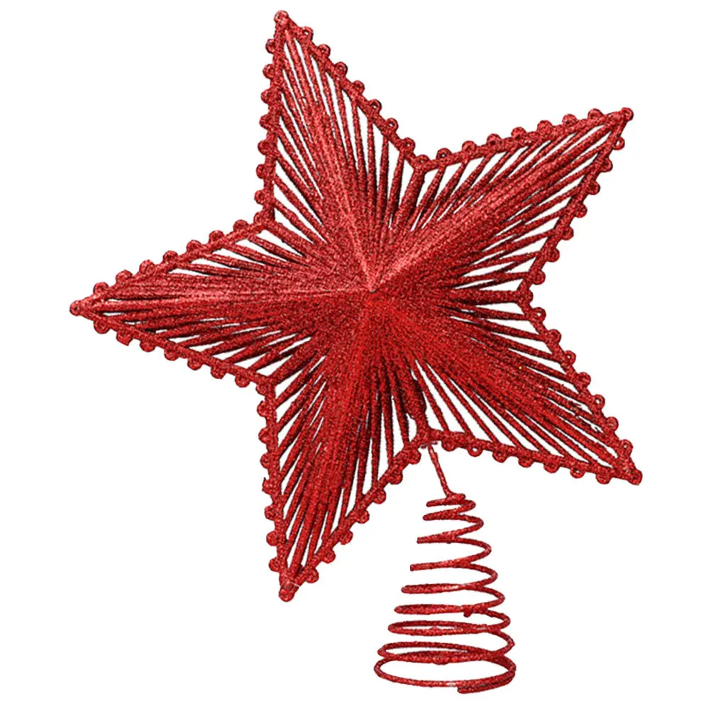 

Treetop Star Ornament Metal Christmas Tree Topper Glitter Xmas Decor Holiday Party Decoration Star Tree Topper
