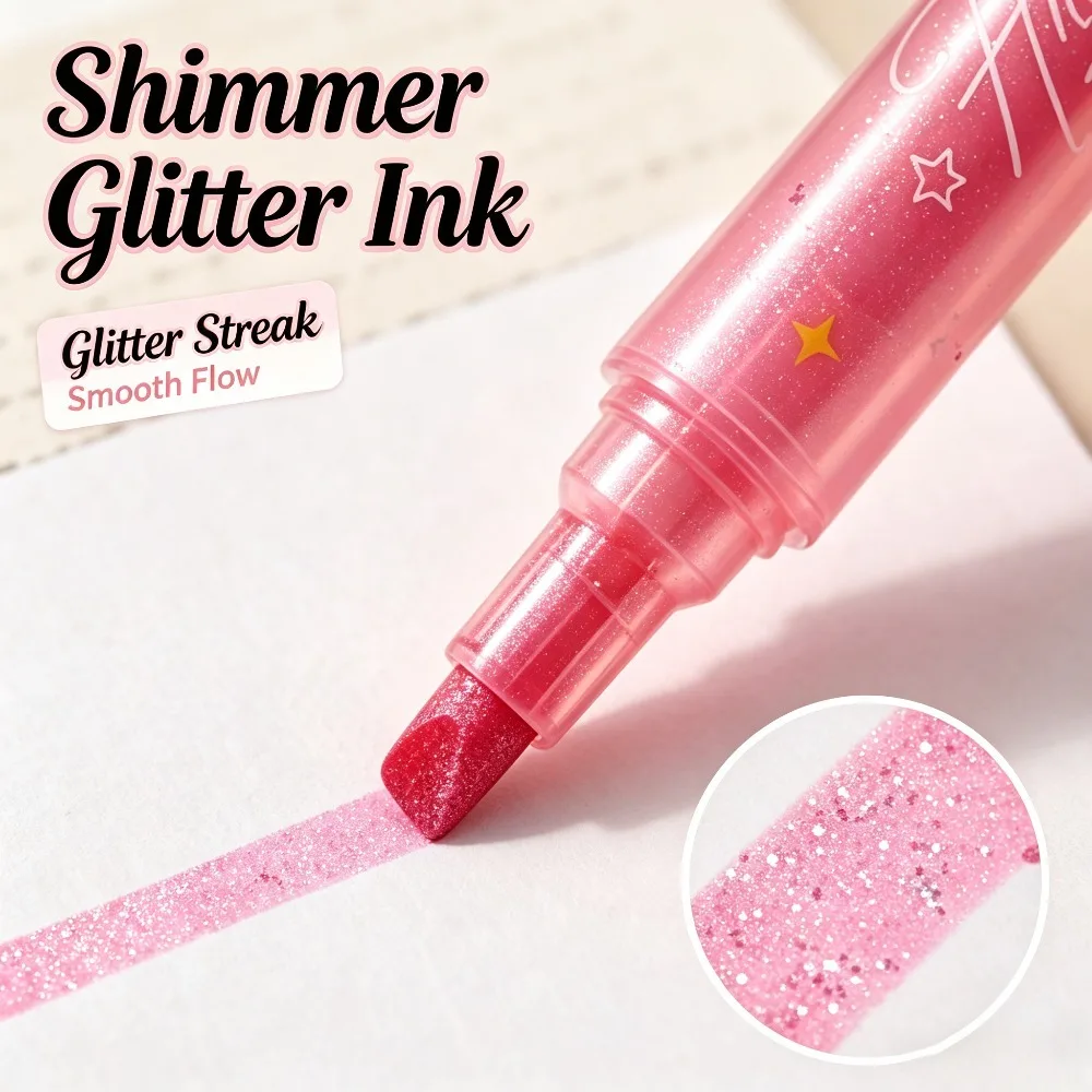6 glitter markers, notebook creation, DIY handcrafting, diaries, scrapbooks, art supplies, back-to-school season, Christmas