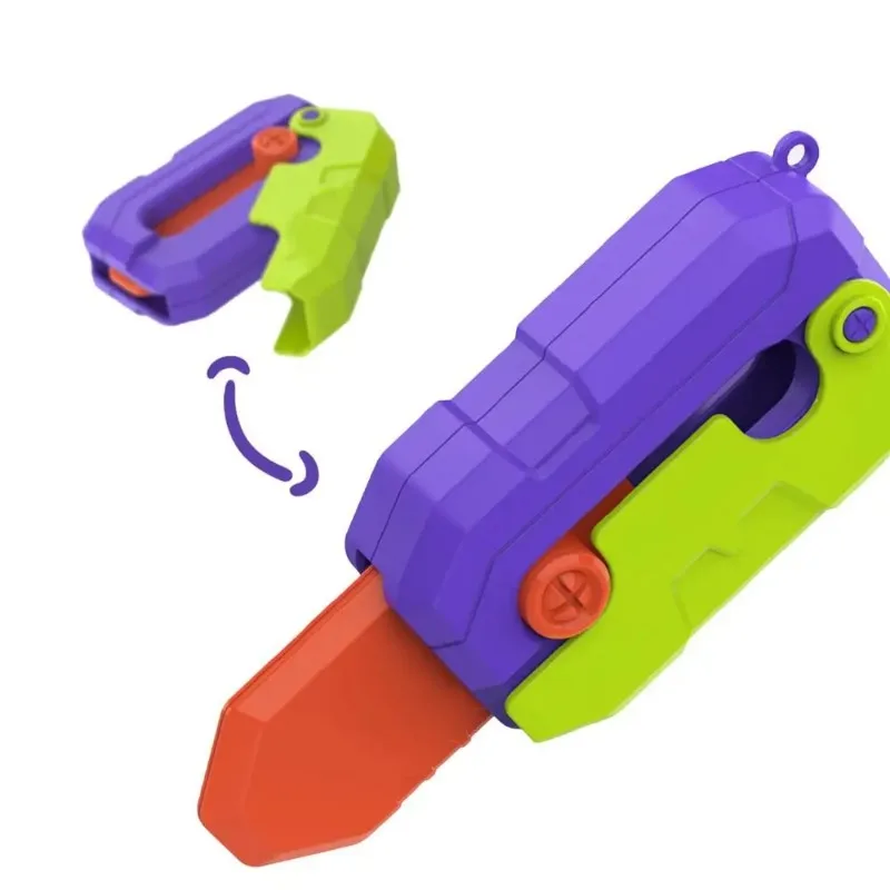 3D Printed Carrots Eraser Carrot Knife Gravity Knife Toy Stress Relief Fidget Toy Vibrant Plastic Smooth Retractable Action Gift