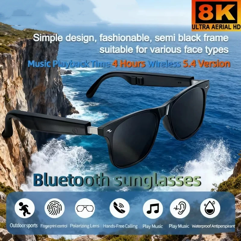 

8K HDSmart Interaction Glasses Multi-functional Bluetooth Call Voice Assistant Music Player voiceassistant Polarized lenses