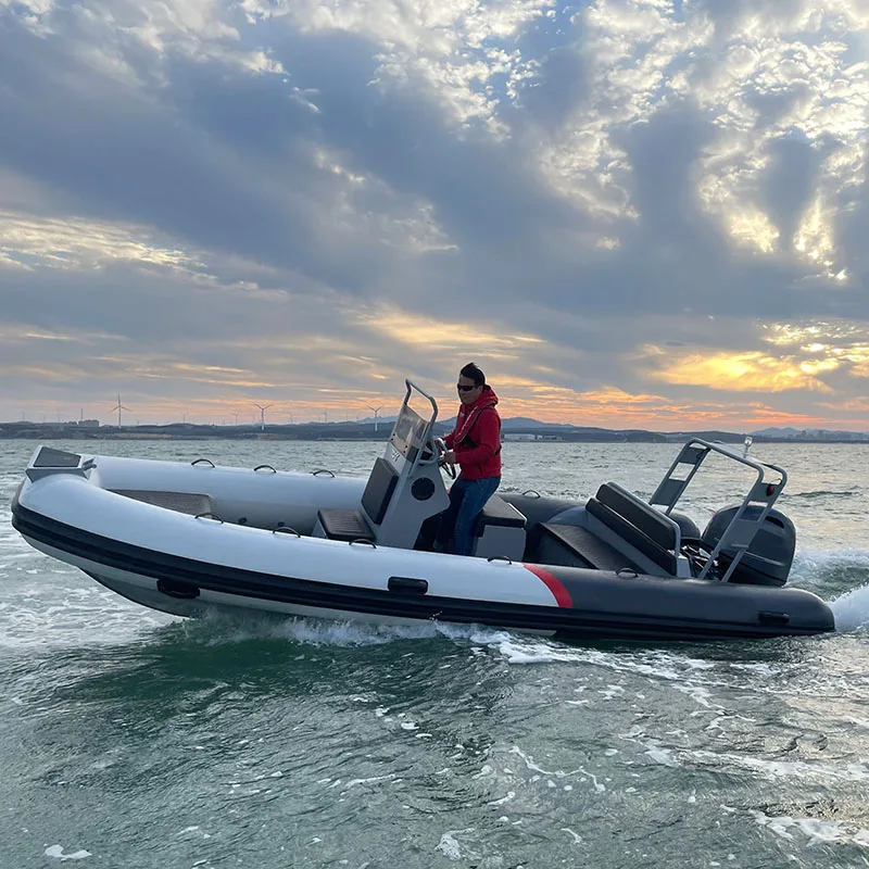 Hot Sale High Speed PVC Hyperion Inflatable Fishing Boat Durable Stable Outboard Engine