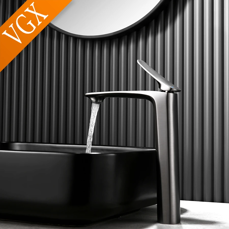 

VGX Luxury Bathroom Faucets High Basin Mixer Tall Sink Faucet Gourmet Washbasin Tapware Hot Cold Water Tap Brass Chrome Black