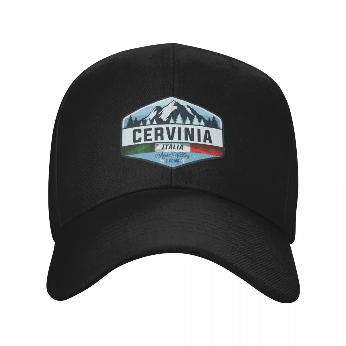 Cervinia Italy Italia Ski Skiing Sticker T-Shirt 01 Baseball Cap custom caps luxury caps hats for men Women's Hats 2025 Men's