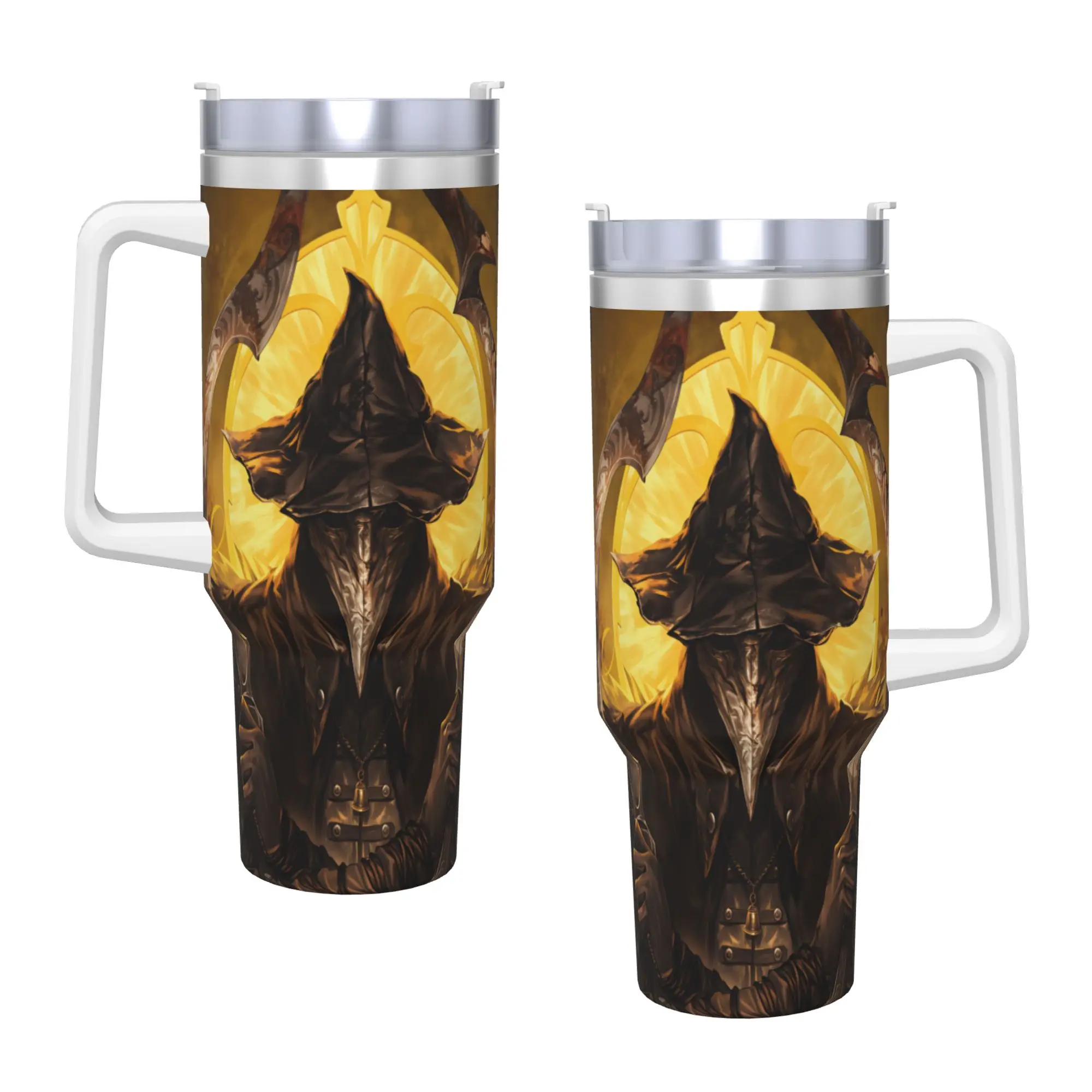 Game Bloodborne Tumbler  Hot Drinks Water Bottle Leakproof Stainless Steel Coffee Mug Printed Driving Mugs Cup