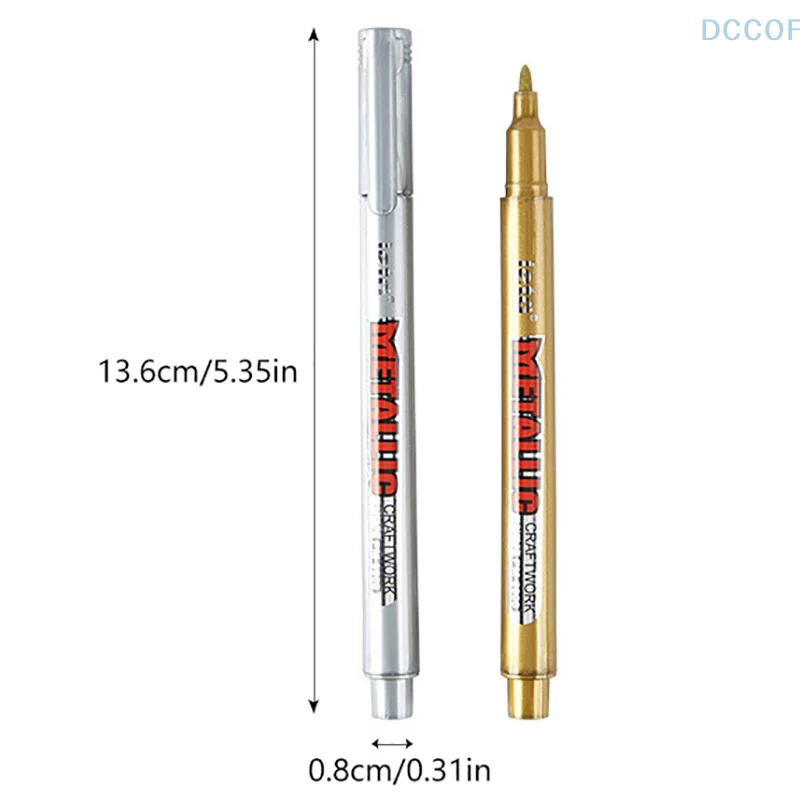 1 szt. Metaliczne pisaki złote srebrne permanentne markery artystyczne do ilustracji artysty Marker tkaniny do scrapbookingu