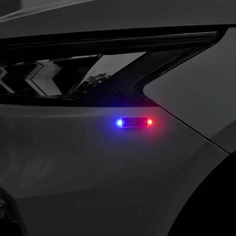 Mini LED solar power car warning light night security simulated alarm wireless anti-theft caution lamp flashing dummy alarm lamp