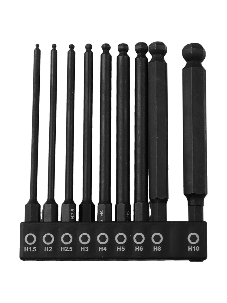 For Hard-to-reach Spaces Ball Head Screwdriver Bit 100mm Ball End Bits Color: Black Adjust At Various Angles Brand New Unused