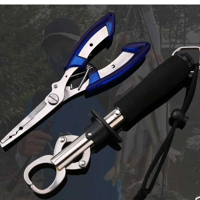 Control Fishing Hook Lure Clamp Multi-functional Stainless Steel Clamp - Portable Long Handle with Scale - Lure Control Fishing
