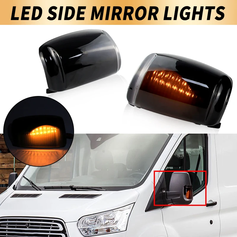 

2PCS Car Side Mirror Indicator For Ford Transit Mk8 2014-UP Custom 2012-UP LED Rearview Mirror Turn Signal Light BK3113B382BA