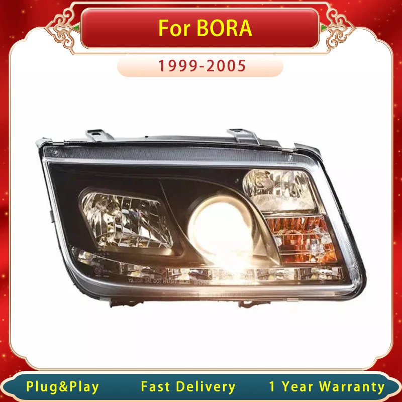 For Volkswagen Bora 1999-2005 Headlights DRL LED Single Lens Striation Style Upgrade New Design Head Lamp Auto Lights Accembly