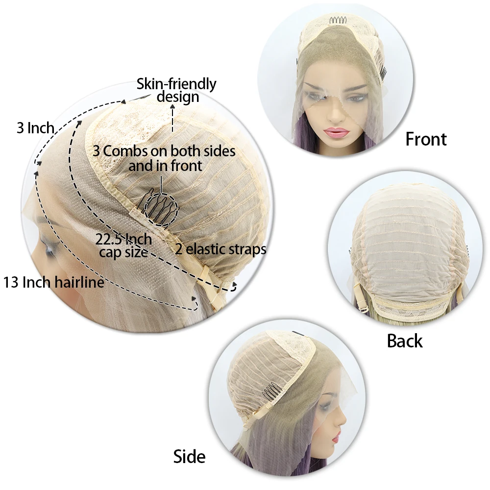 Highlight Gevlochten Pruik 13X3 Lace Frontale Synthetische Pruiken 26 Inch Recht Lang Haar Voor Vrouwen Afro-Amerikaanse Doos Vlechten Pruiken