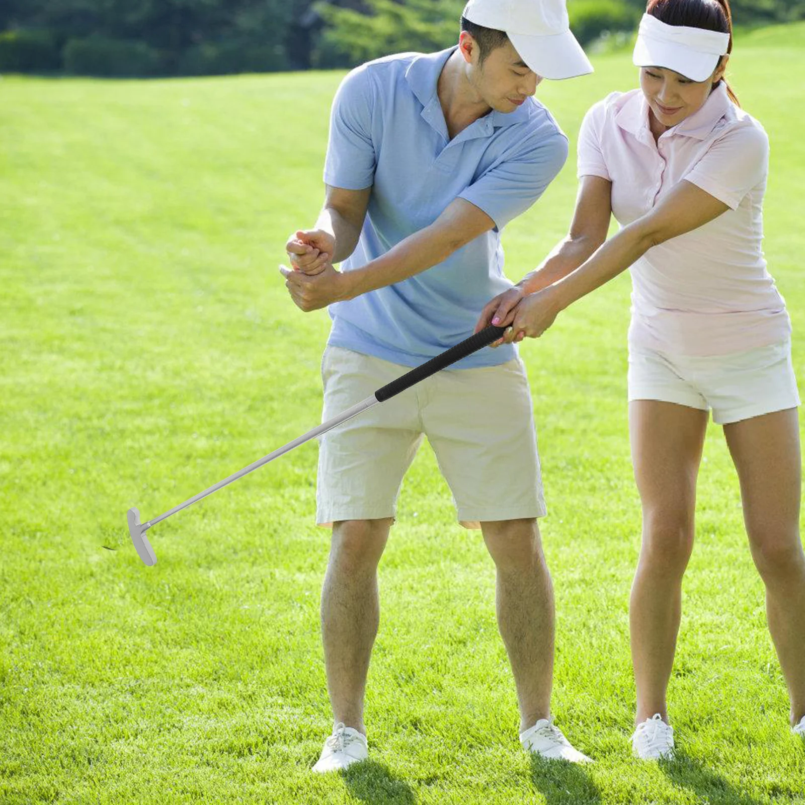 

1Set Golf Training Ball and Putter Alloy Durable Practice Wear-Resistant Reusable Professional Training Aid Portable for Home